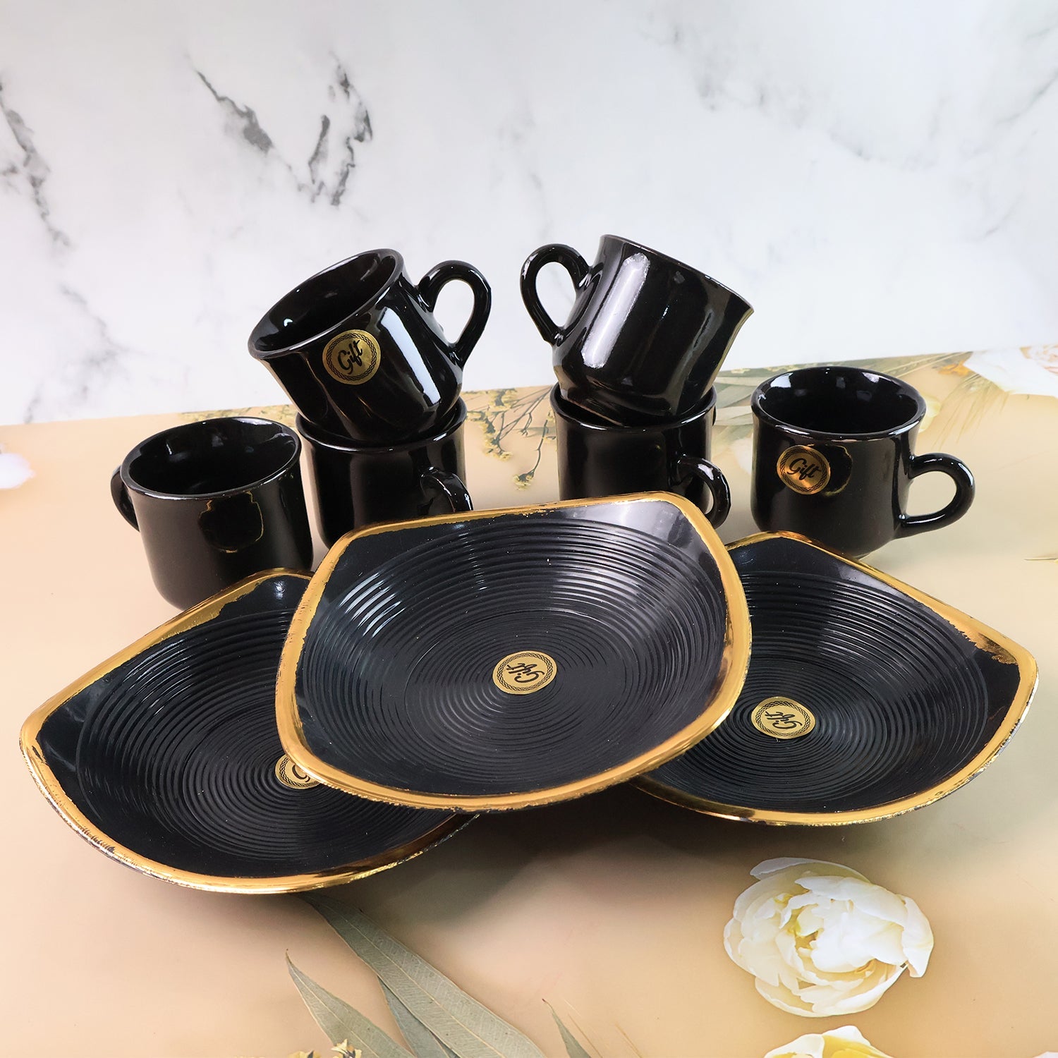 Sweet Buzz 9-Piece Seashell Ceramic Cup Set – Ideal for Home & Gifts Sweet Buzz 9-Piece Seashell Ceramic Cup Set – Ideal for Home & Gifts